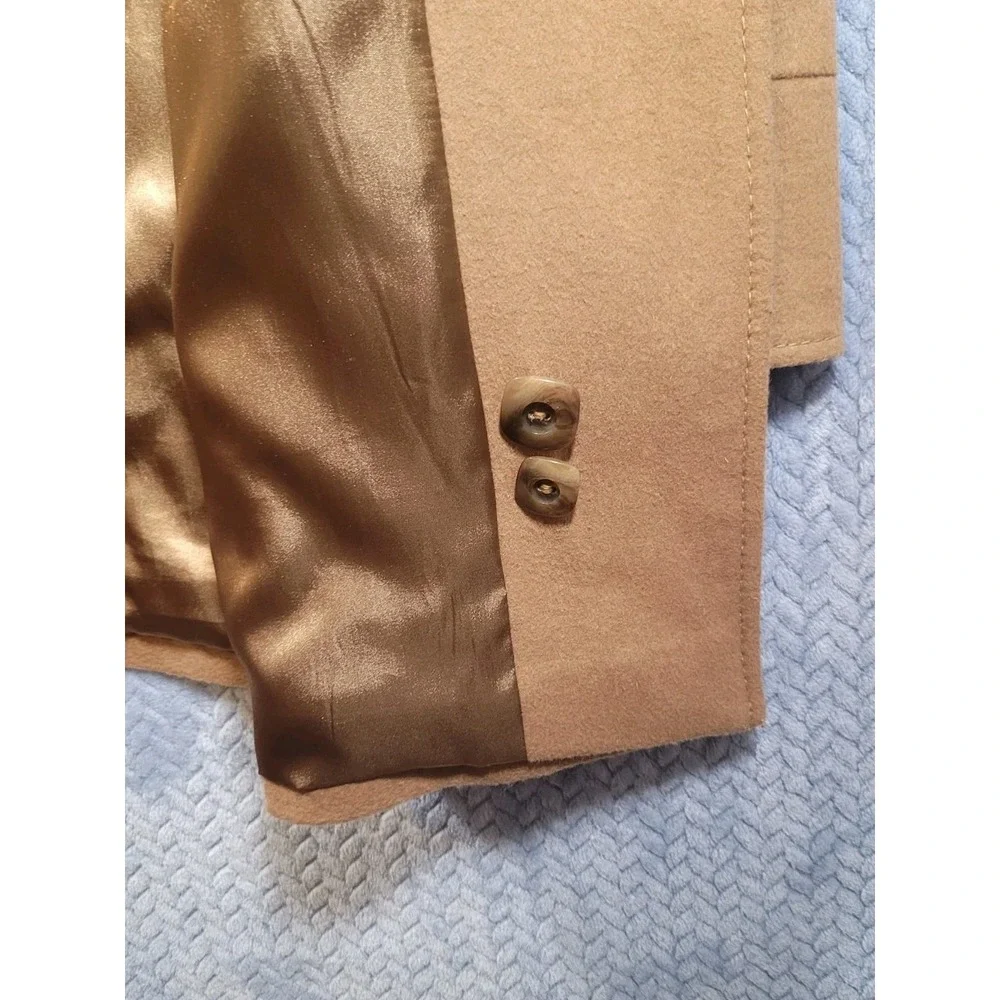 Kristen Blake Camel Brown Wool Blend Coat Womens Size 12 Button Up Winter‎ Boho
